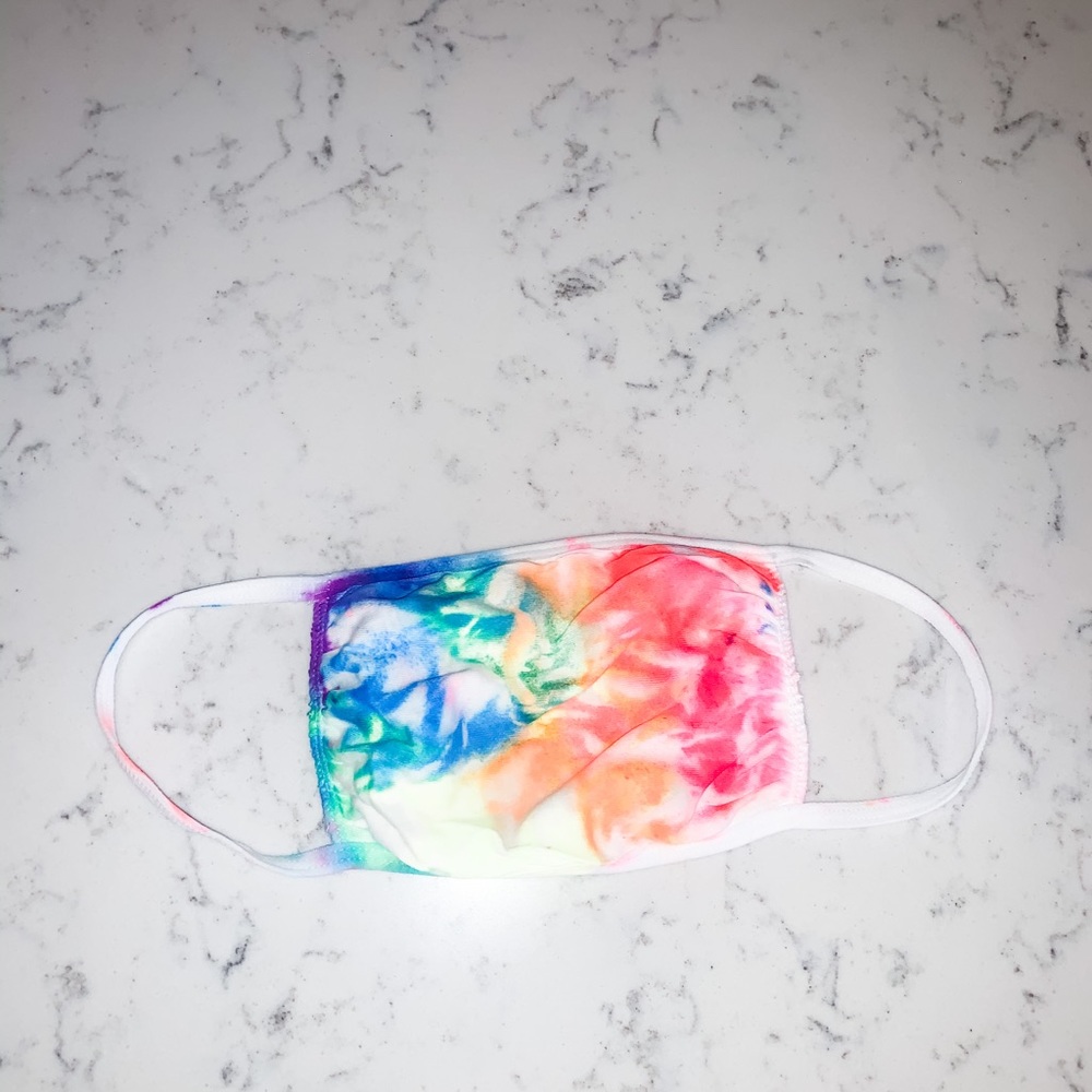 Neon rainbow custom tie dye face masks